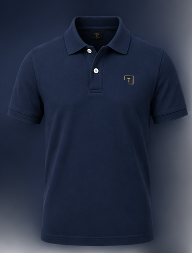 Tailmont Premium Navy Blue Polo T-Shirt